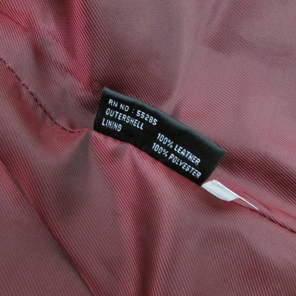 Express Zip Front Belted Leather Jacket Red - Picture 10 of 12